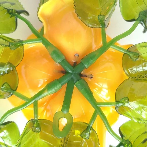 MCM Lucite Acrylic Yellow Rose Retro Mod Flower Power Sculpture Home Decor Vtg - Picture 9 of 12